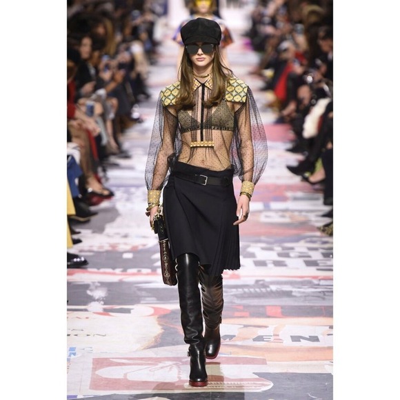 Dior Diorider Over-the-Knee Boots Black Red Stripe Leather 38 Fall Runway 2018 - Picture 2 of 11